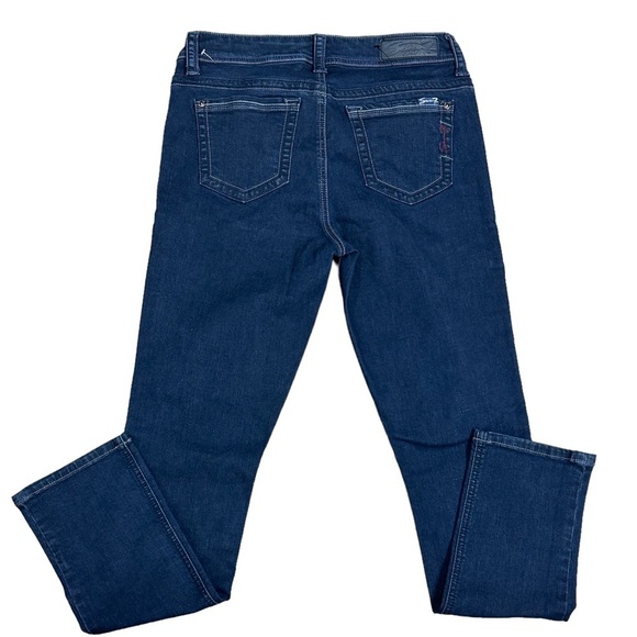 Women's Seven7 8 Medium Jean Jeans Denim Navy Blue Stretch Slim Straight NWOT - Picture 4 of 11